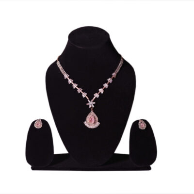 Blush Teardrop Elegance Necklace & Earring Set