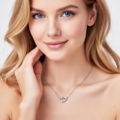 Elegant Double Heart Pendant Necklace