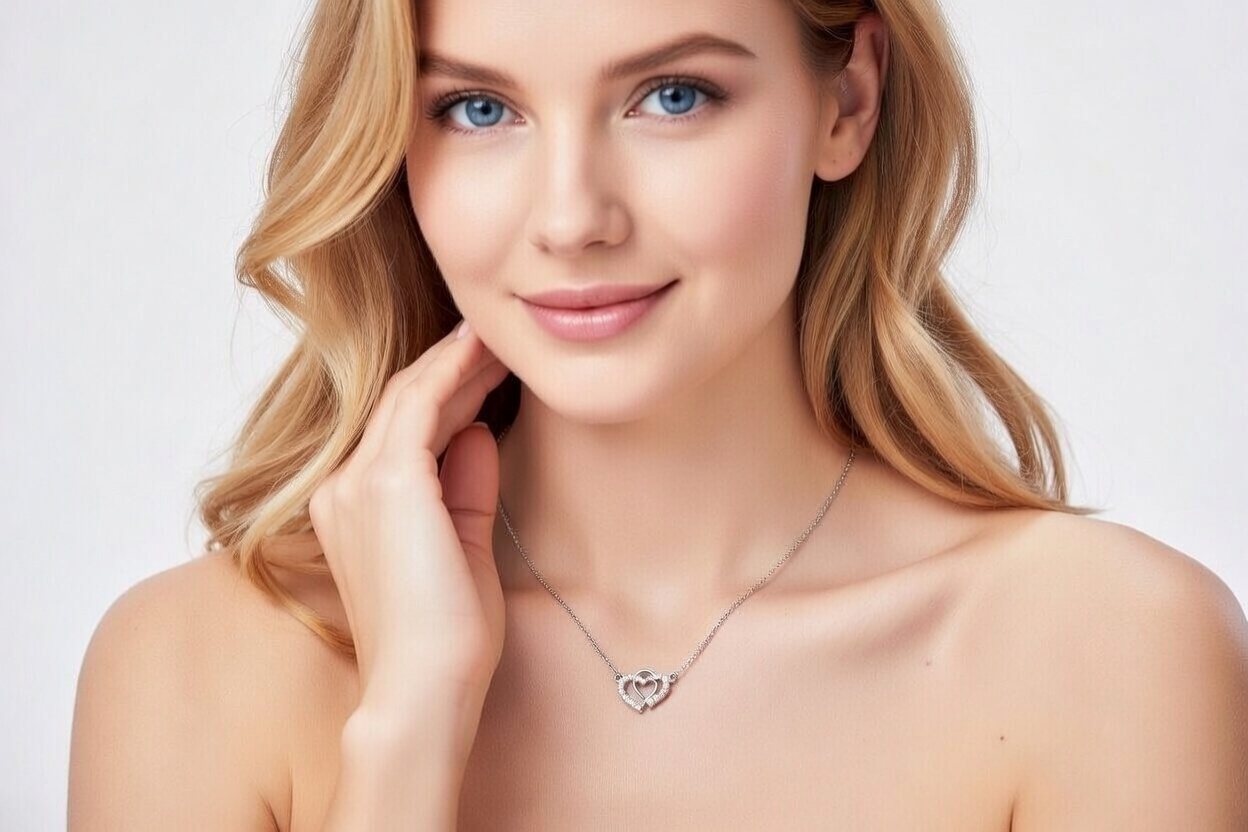 Elegant Double Heart Pendant Necklace