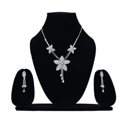 Crystal Bloom Floral Necklace Set