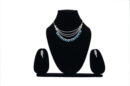 Crystal Cascade Sky Blue Diamond Necklace Set
