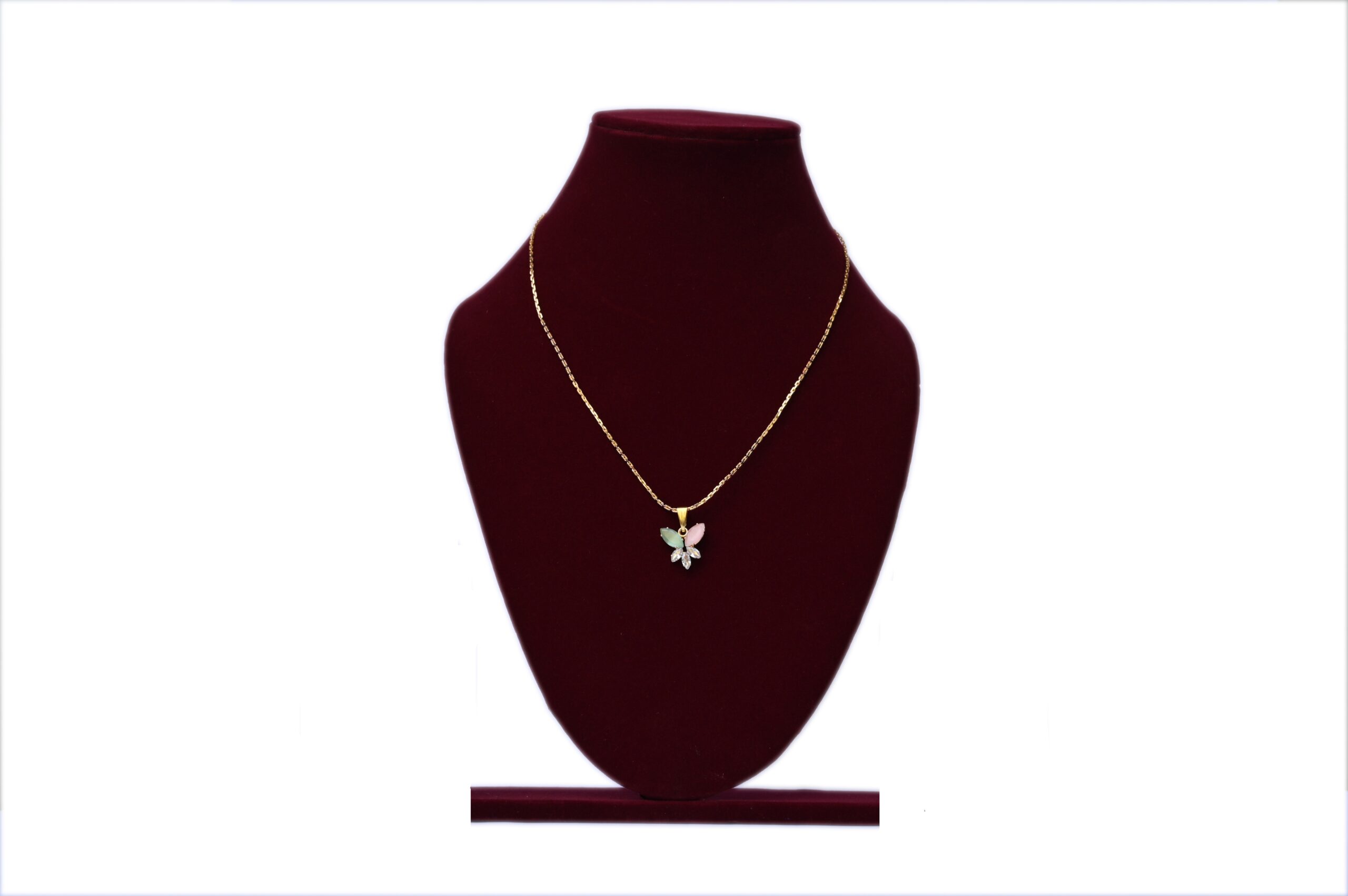 Tribhavya Blossom Charm Crystal Pendant Necklace Alloy Pendant